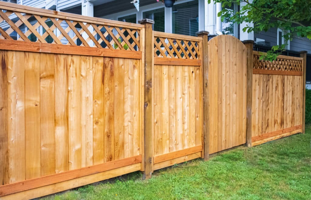 wooden fence around house